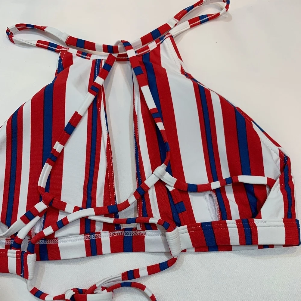NWT B. Swim High Neck Bikini Top + Brazilian Bottom SET XS Small Medium Large‎